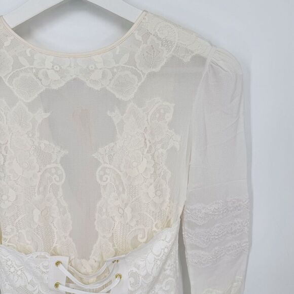 Free People We‎ are HAH Hidden Gem Dress in Walking On Eggshells Cream New XS - Picture 9 of 12